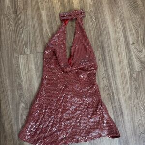 Peppermayo Sparkling Red Backless Dress